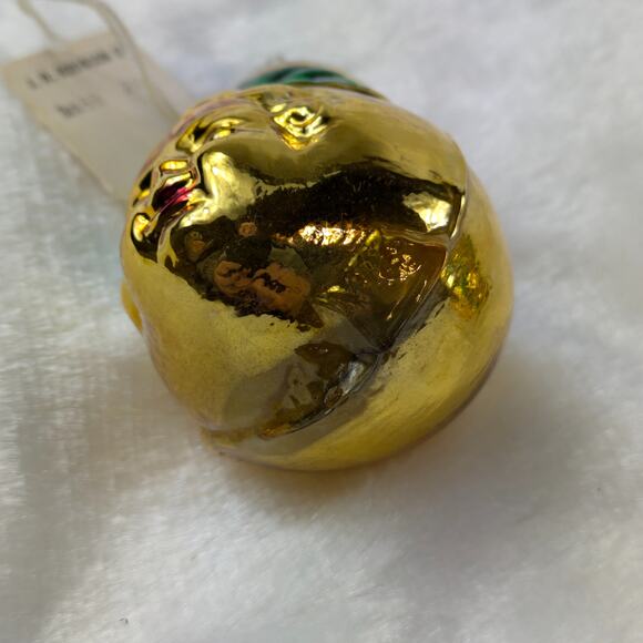 Pear Face Mercury Christmas Ornament Gold Child Antique West Germany Hand Blown - Picture 5 of 11